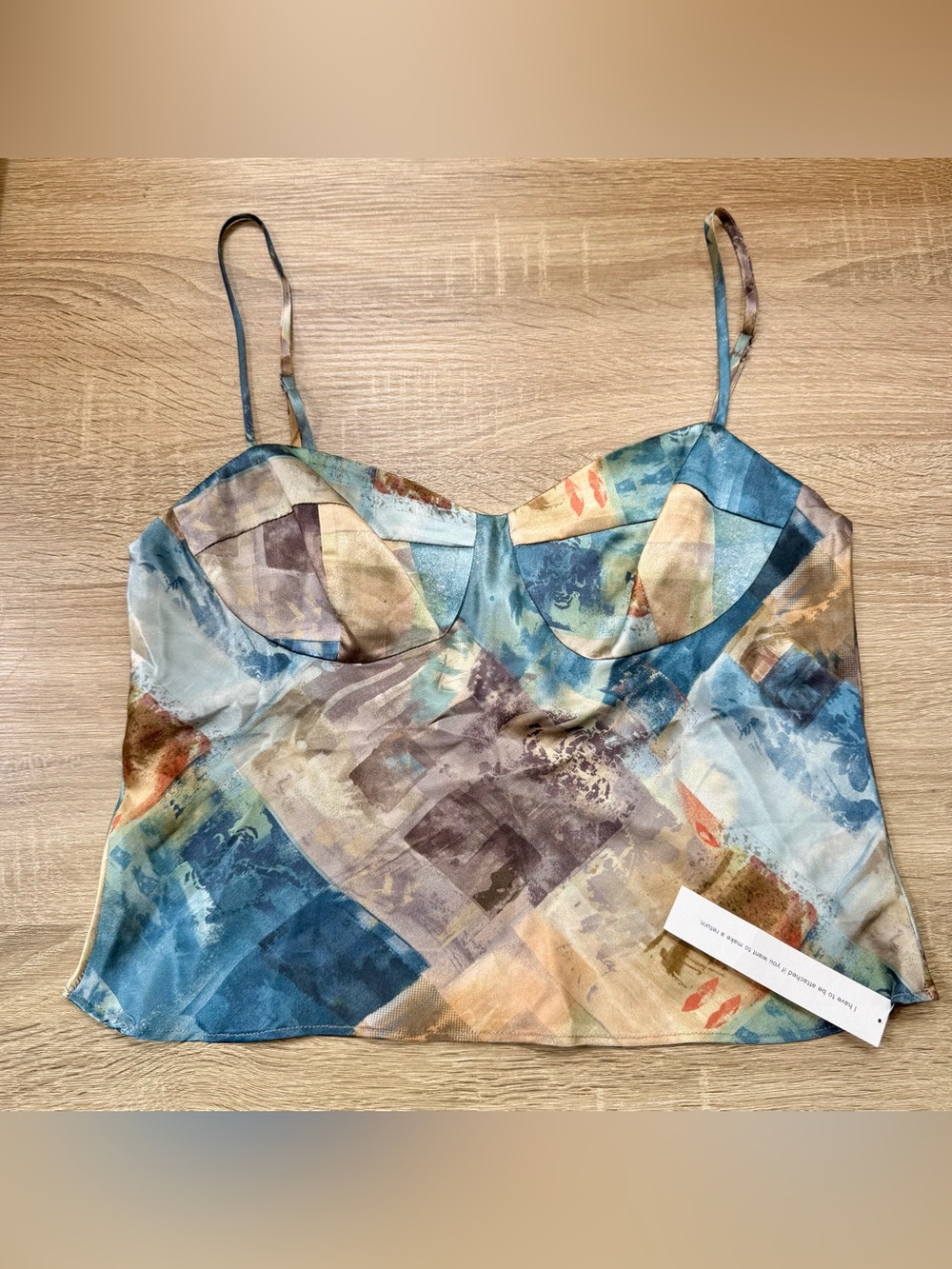 NWT Reformation Sia Silk Top Collage Print 6